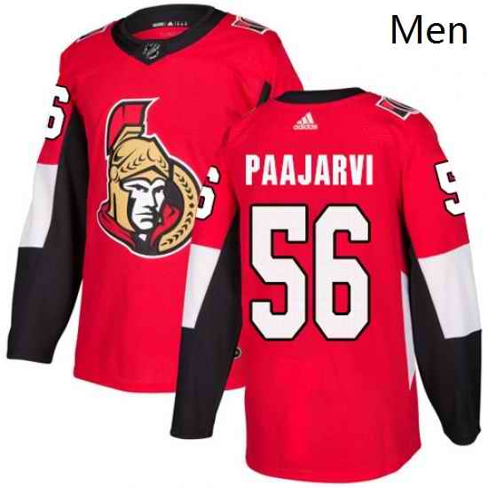 Mens Adidas Ottawa Senators 56 Magnus Paajarvi Authentic Red Home NHL Jersey